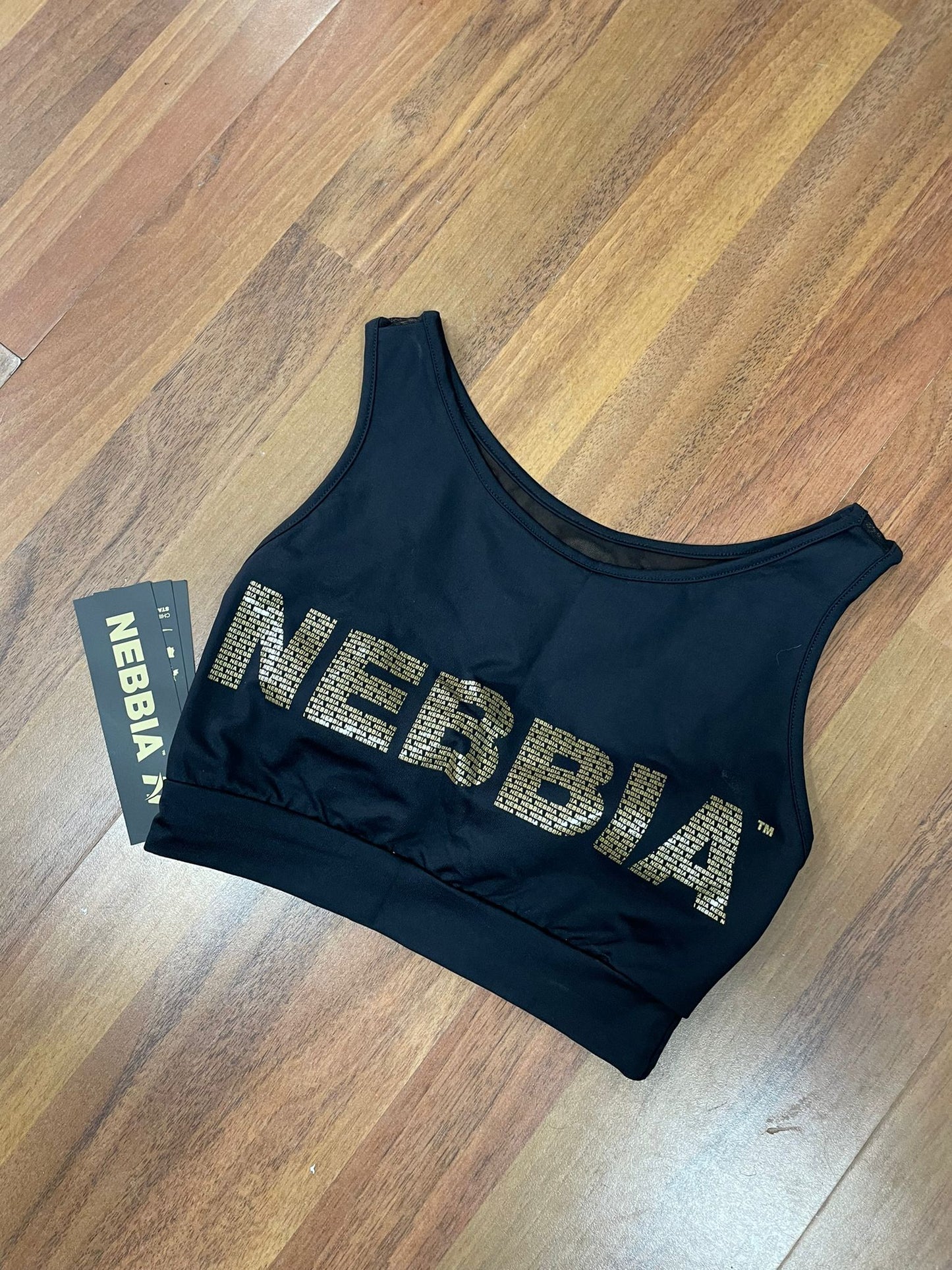 Top con scritta Nebbia Oro - NERO