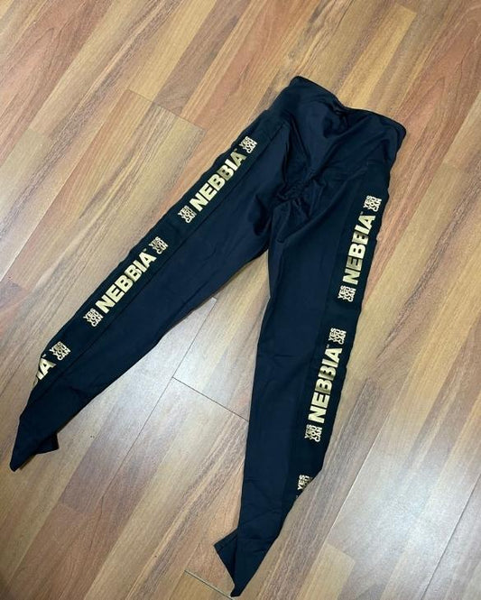 Leggings con bande laterali oro