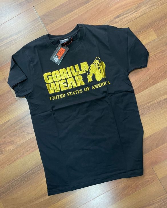 T-shirt Gorillawear nera e oro